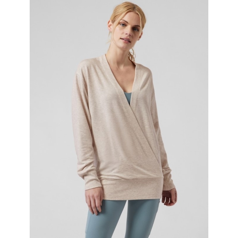Athleta Purana Wickelsweatshirt Mit V-ausschnitt Damen Braun Rei Coop