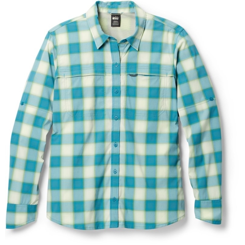 Blau Rei Coop Sahara Langarm Gemustertes Hemd Damen