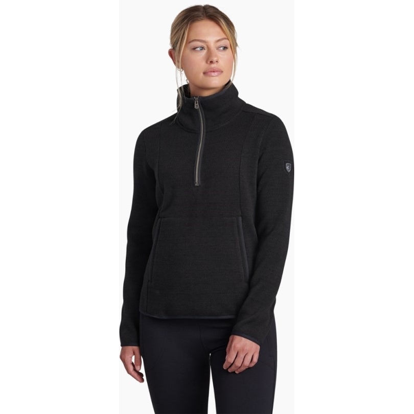 Kuhl Ascensyr Fleecepullover Mit Viertelreißverschluss Damen Rei Co-op Schwarz