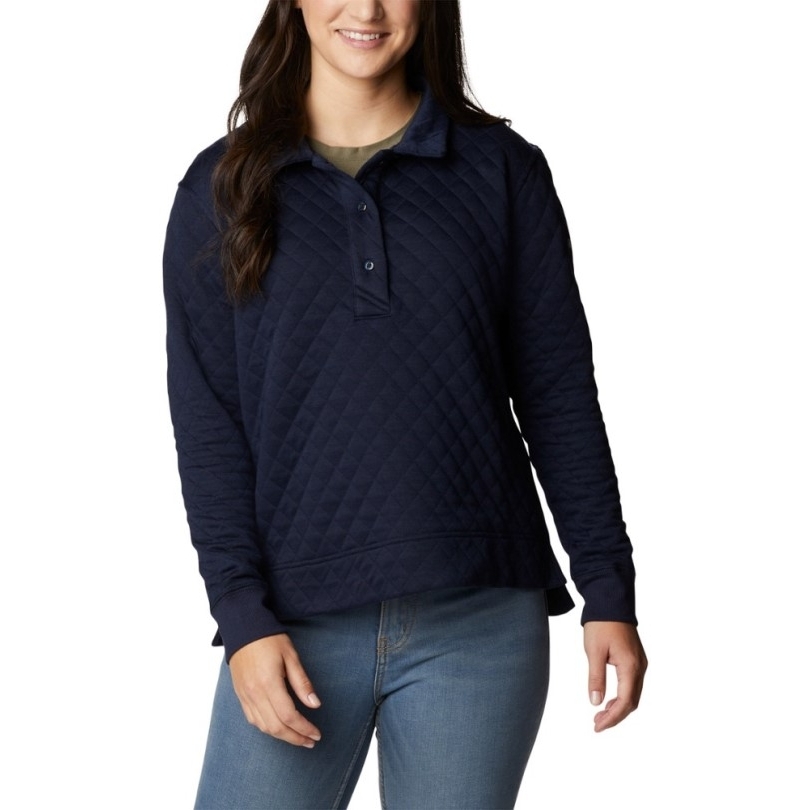 Dark Nocturnal Columbia Lodge Stepp-Polo-Sweatshirt Damen Rei Co-op