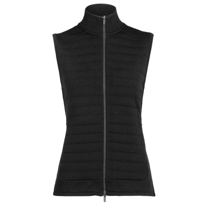 Schwarz Rei Coop Icebreaker Zoneknit Isolierte Weste Damen