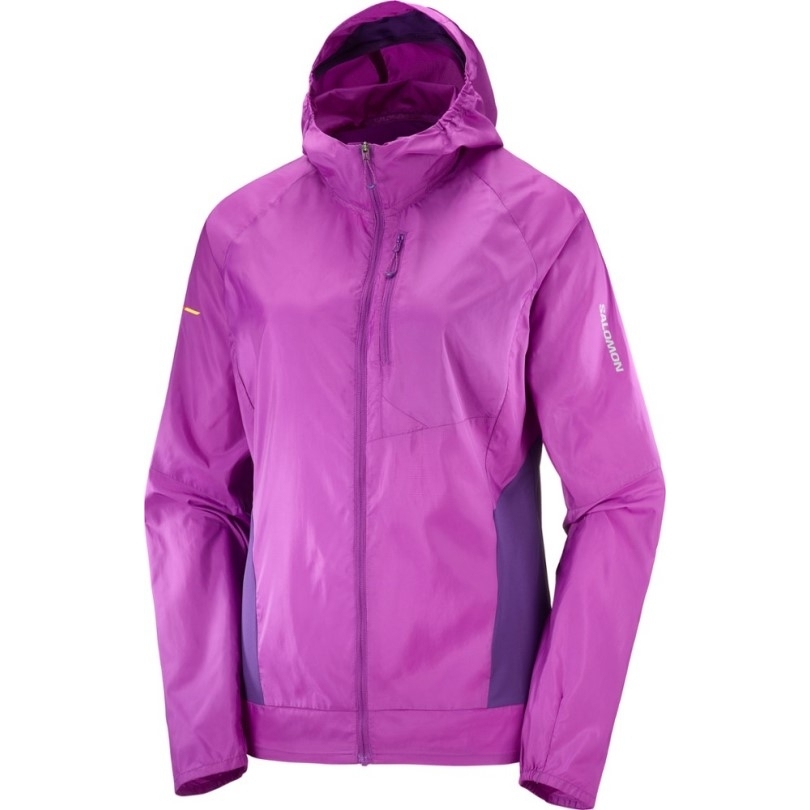 Salomon Bonatti Cross Wind Hoodie Mit Durchgehendem Reißverschluss Damen Rei Coop Sparkling Grape