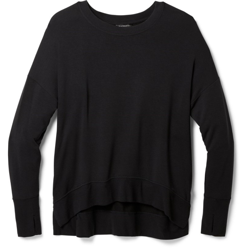 Athleta Untersetzer Luxe Sweatshirt Damen Große Größen Rei Coop Schwarz