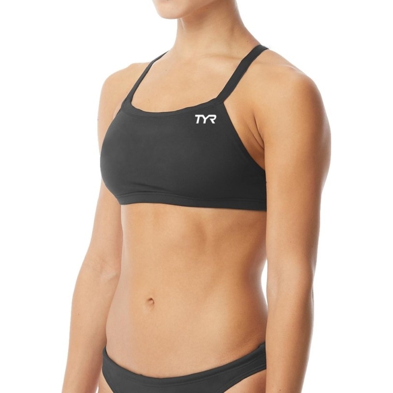 Tyr Solid Diamondfit Badeanzug Top Damen Schwarz Rei Co-op