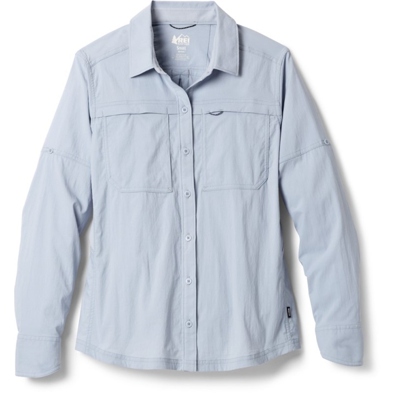 Blau Rei Coop Sahara Langärmliges Knöpfbares Hemd Damen