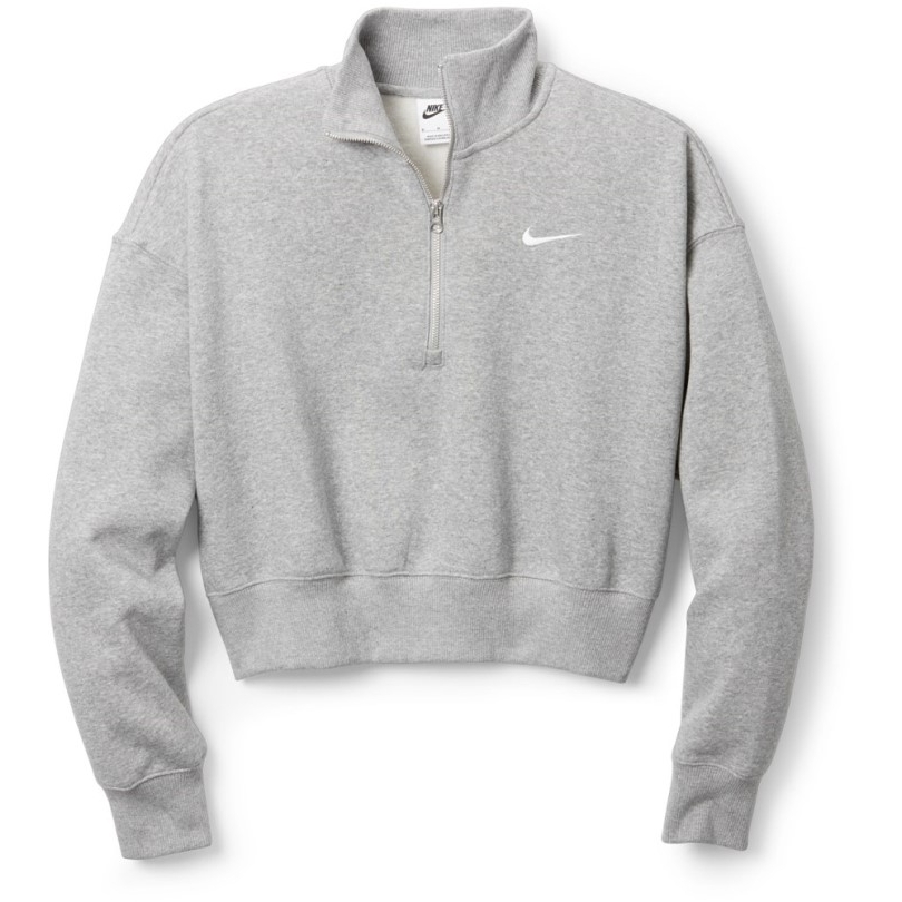 Nike Sportswear Phoenix Fleece Oversized 1/2-zip Crop Sweatshirt Damen Grau Rei Co-op