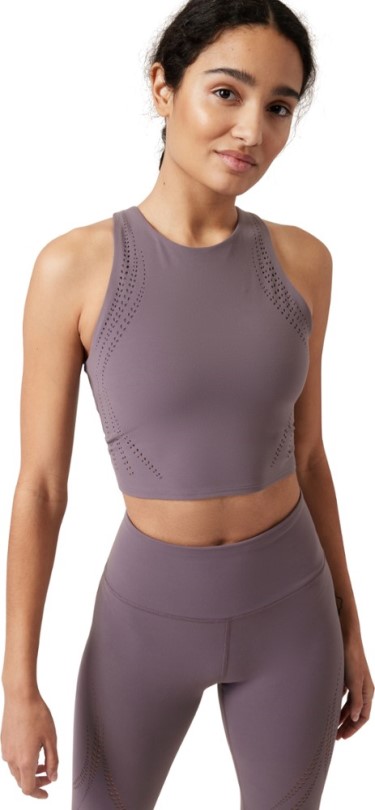 Athleta Conscious Lasercut Crop Top A-C Körbchen Dusk Violet Rei Co-op