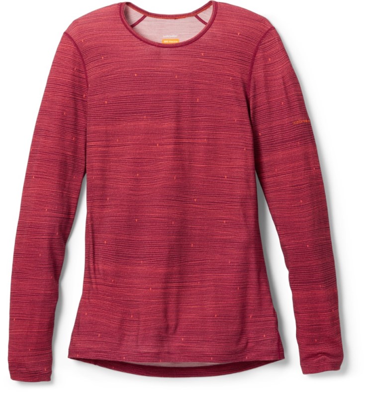 Cherry-Flash Icebreaker 200 Oasis Longsleeve Crewe Ski Tracks Top Damen Rei Coop