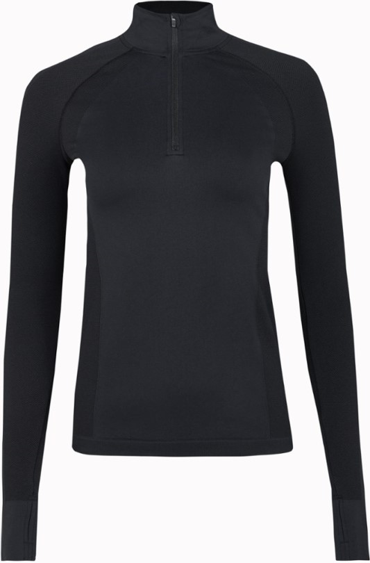 Black Sweaty Betty Athlete Nahtloses Langärmliges Top Mit Halbem Reißverschluss Damen Rei Coop