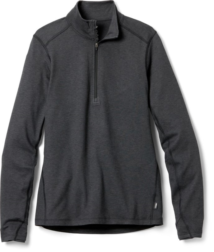 Black Rei Coop Mittelschweres Baselayer-oberteil Mit Halbem Reißverschluss Damen