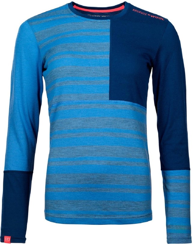 Rei Coop Ortovox 185 Merino Rock'n'wool Langarm Unterwäsche Top Damen Blau