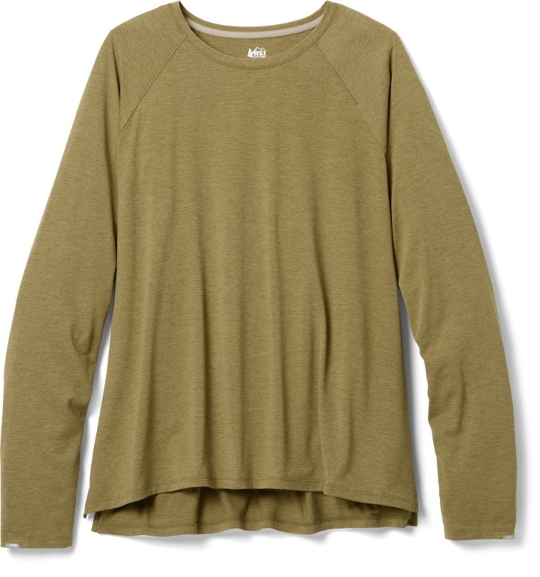 Grün Rei Coop Schnellland Langarm Lauf T-shirt Damen Plus Größen