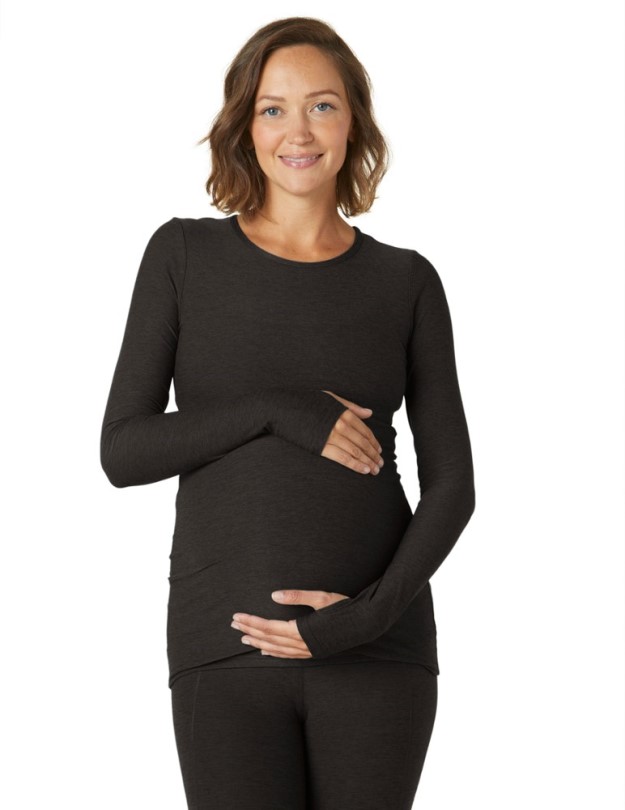 Darkest Night Rei Co-op Jenseits Von Yoga Zählen Sie Auf Mich Mutterschafts-Crew-Pullover-Frauen
