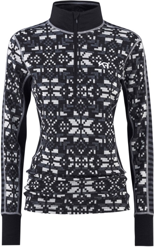Kari Traa Else Half-zip Unterhemd Damen Rei Coop Schwarz