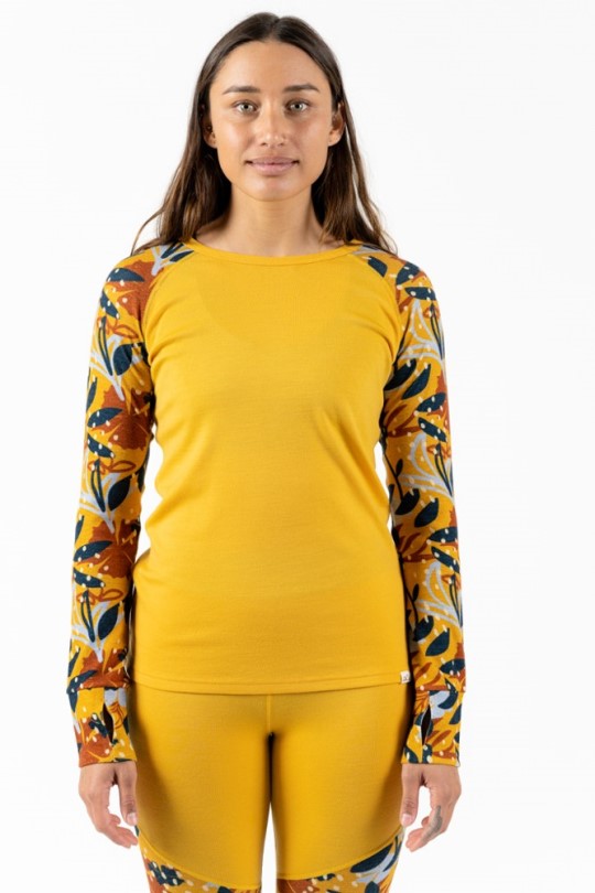 Gelb Wild Rye Evie Raglan Unterhemd Damen Rei Coop
