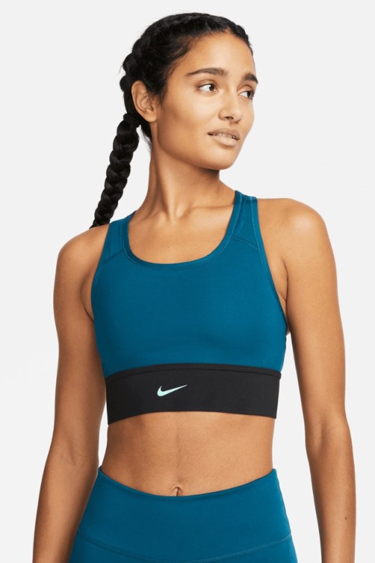 Schwarzer Rei Coop Nike Swoosh Langer BH