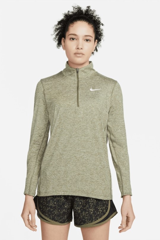 Olive Nike Element Laufoberteil Mit Halbem Reißverschluss Damen Rei Coop