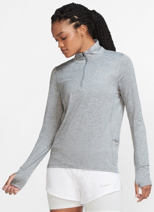 Nike Element Half-zip Laufoberteil Damen Rei Coop Grau