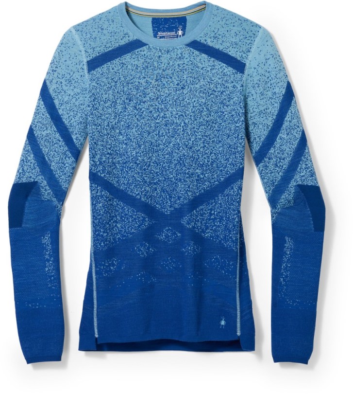 Blaues Smartwool Intraknit Thermisches Merinomuster Unterhemd Mit Rundem Rundhalsausschnitt Damen Rei Coop