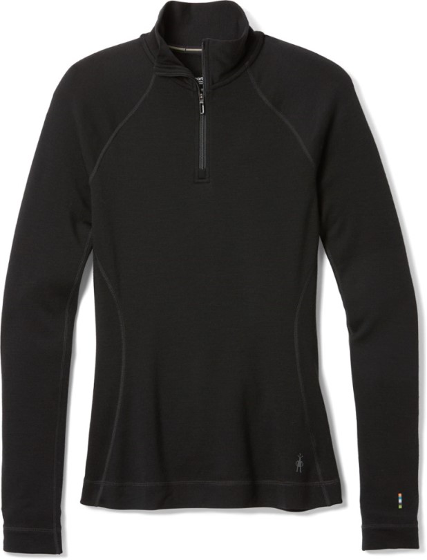 Black Rei Coop Smartwool Classic Thermal Merino Unterwäsche Mit Viertelreißverschluss Damen