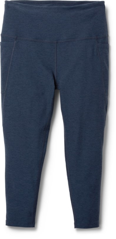 Marineblau Yoga Spacedye Aus Der Tasche Hoch Taillierte Midi Leggings Frauen Plus Größen Rei Coop