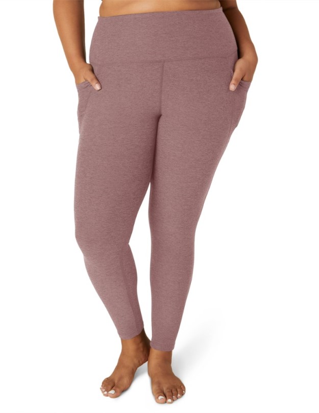 Yoga Spacedye Aus Der Tasche Hoch Taillierte Midi Leggings Frauen Plus Größen Rei Coop Braun