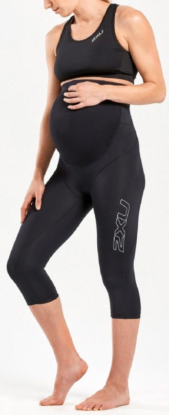 2xu Prenatal Active 3/4-lange Umstandsstrumpfhose Damen Schwarz Rei Coop