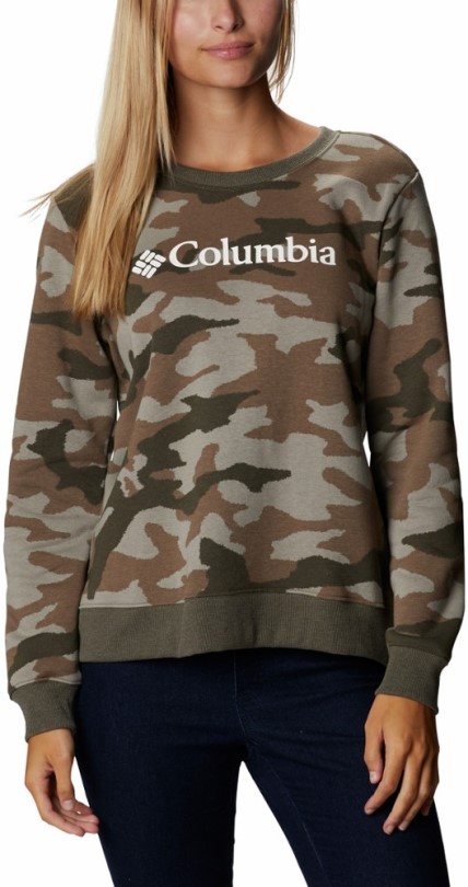 Grünes Rei Co-op Columbia Columbia Logo Bedrucktes Rundes Sweatshirt Damen