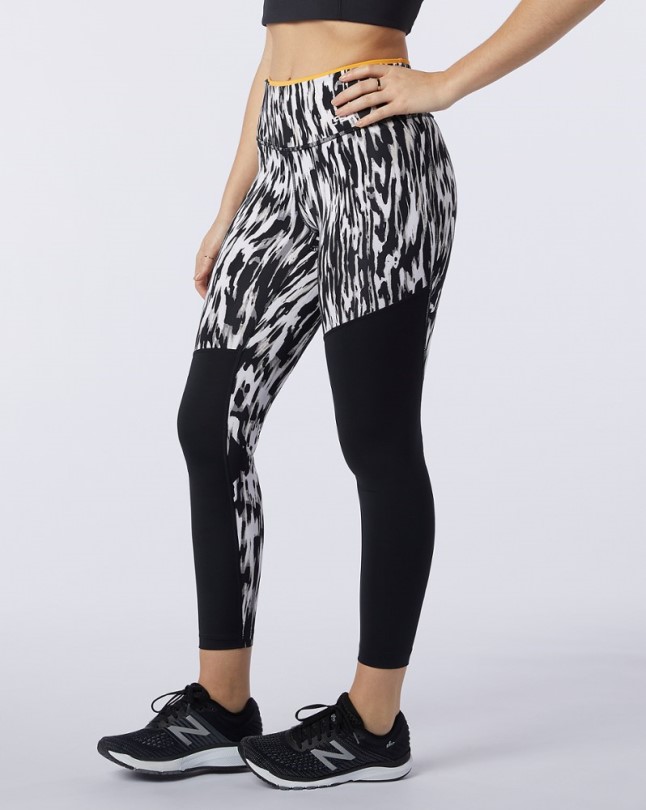 Schwarz Rei Coop New Balance Bedruckte Fast Flight Tights Damen