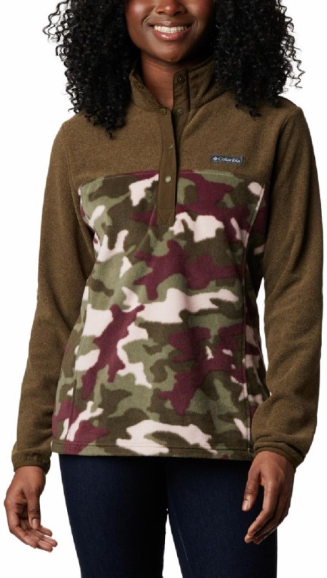 Columbia Benton Springs Print Half-snap Pullover Damen Olive Rei Co-op