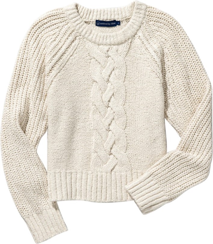 Ivory United By Blue Pullover Mit Rundem Zopfmuster Aus Recycelter Baumwolle Damen Rei Coop