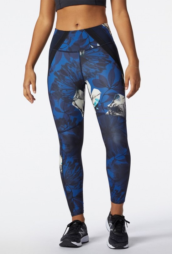 Rei Coop New Balance Transform 7/8 Nbsleek Bedruckte Strumpfhose Damen Blau