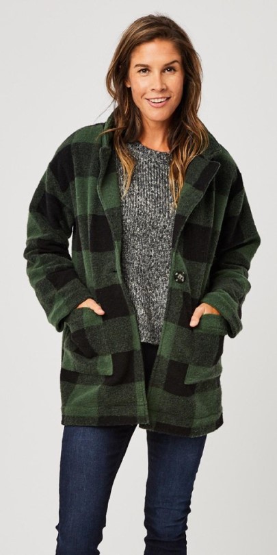 Carve Designs Fairview Fleece Topper Damen Hunter Plaid Rei Co-op