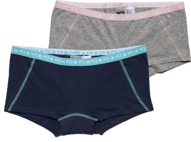 Grau Kari Traa Dekorativ Hipster Unterwäsche Damen 2er Pack Rei Coop