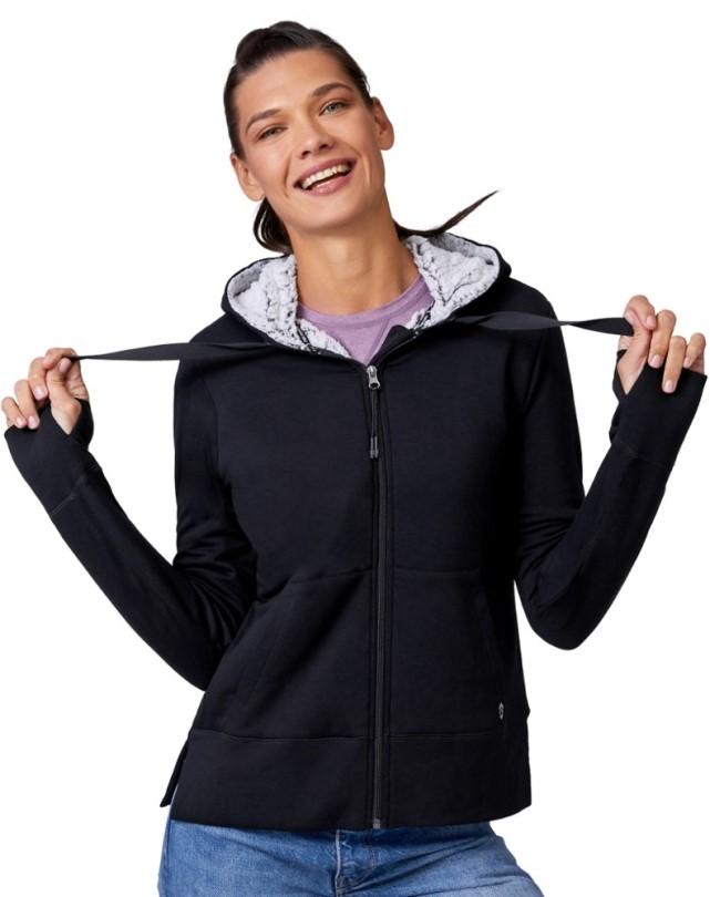 Free Country Luxe Fleecegefütterter Reißverschluss-hoodie Damen Rei Coop Schwarz