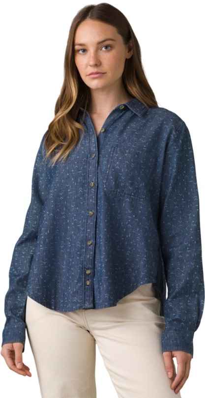 Prana Ausgewaschenes Jeanshemd Damen Indigo Ditsy Rei Coop