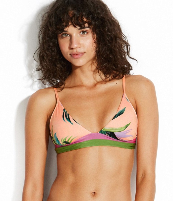Peach Rei Co-op Seafolly Las Palmas Fixed Tri Bra Badeanzug Top Damen