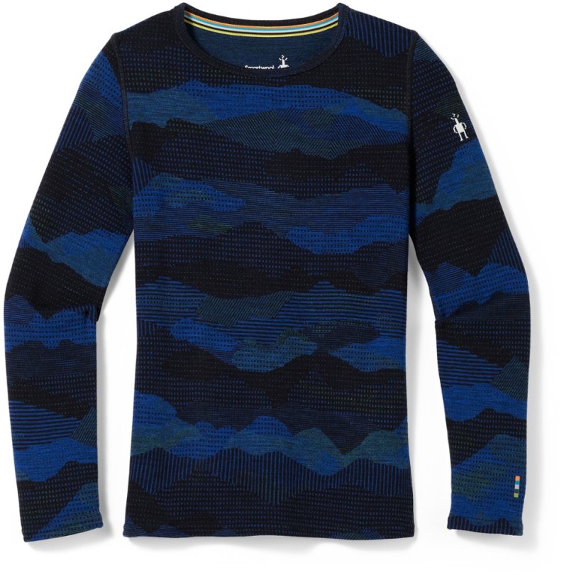 Rei Co-op Blue Smartwool Classic Thermal Merino Crew Base Layer Top Kid
