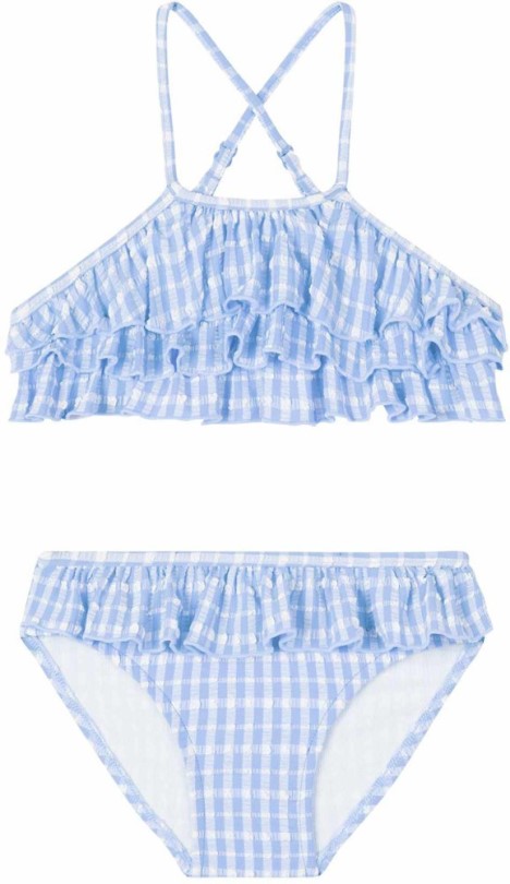 Seafolly Prairie Daze Rüschen Tank Badeanzug Set Mädchen Blau Rei Co-op