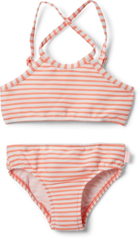 Seafolly Sun Dreamer Stripe Tankini-Badeanzug-Set Mit Stehkragen Mädchen Rei Co-op Papaya