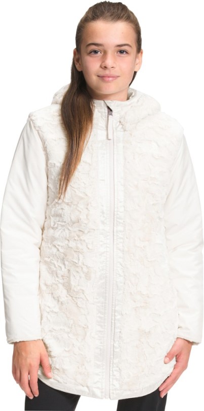 Rei Coop The North Face Bedruckter, Wendbarer, Isolierter Parka Mit Moosknospenwirbeln Für Mädchen, Weiß