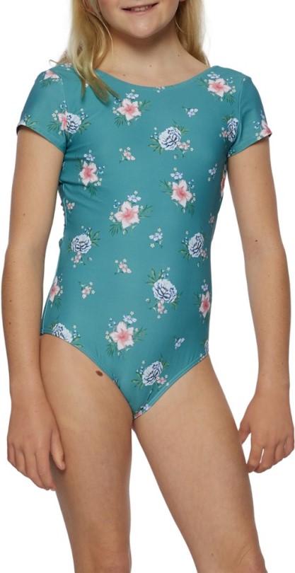 O'neill Chan Floral Back-tie Einteiliger Badeanzug Kid Rei Coop Blaugrün